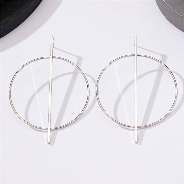 Mirazshoes WholeSale - Wholesale Dangle Earrings - Large Circle Minimalist Earrings2