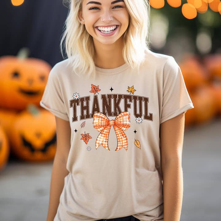 Thankful Coquette Bow Shirt for wholesale by Sunfire Tees