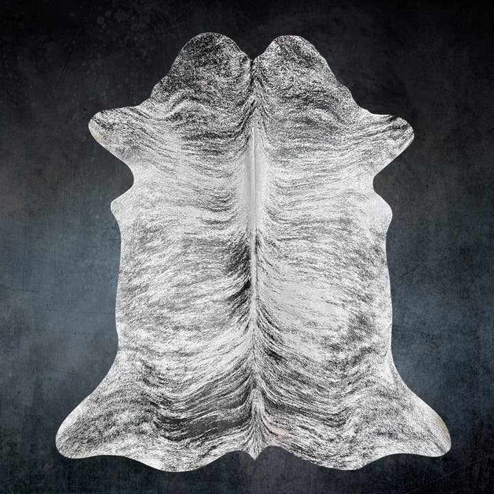 Tapis en peau de vache gris bringé extra large taille 6,9 x 8,1 pieds ---5288 pour la vente par Rodeo