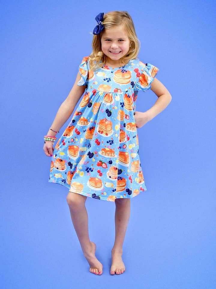 Great Lakes Kids Apparel – Vestido - Crianças por atacado – Vestido de Seda Leve para Pequeno-Almoço de Domingo de Manhã1