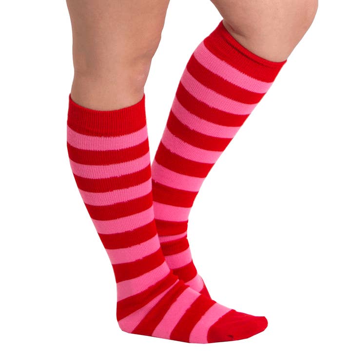 Red/Pink Striped Socks for wholesale by Chrissy's Socks