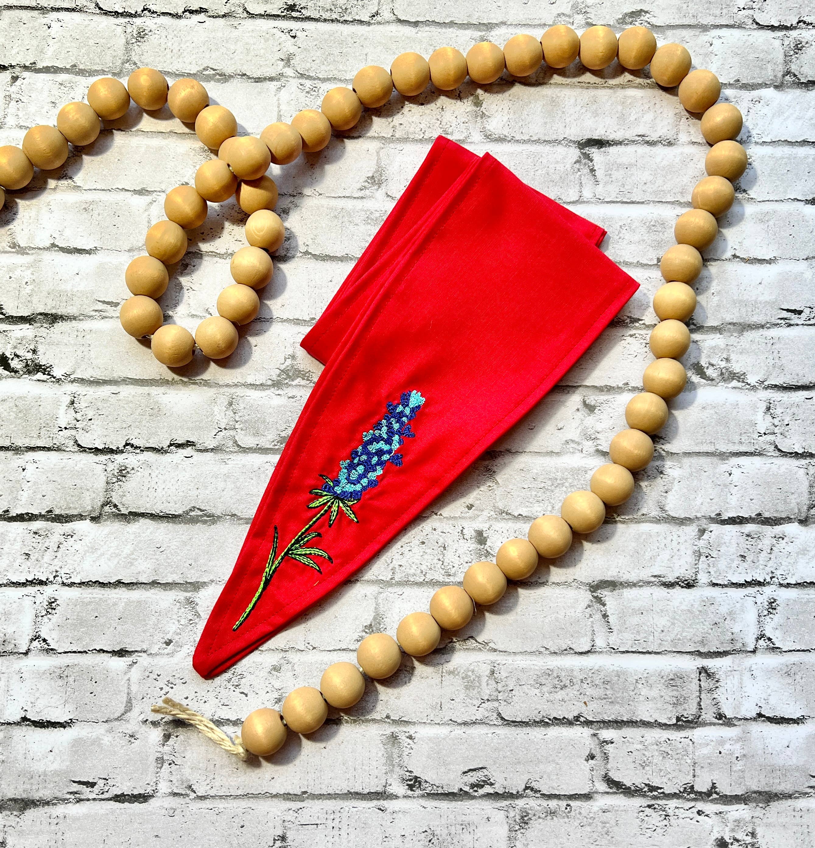 The Funky Soul - Wholesale Scarf - Women's - Bluebonnet Embroidered Ascot Scarf8