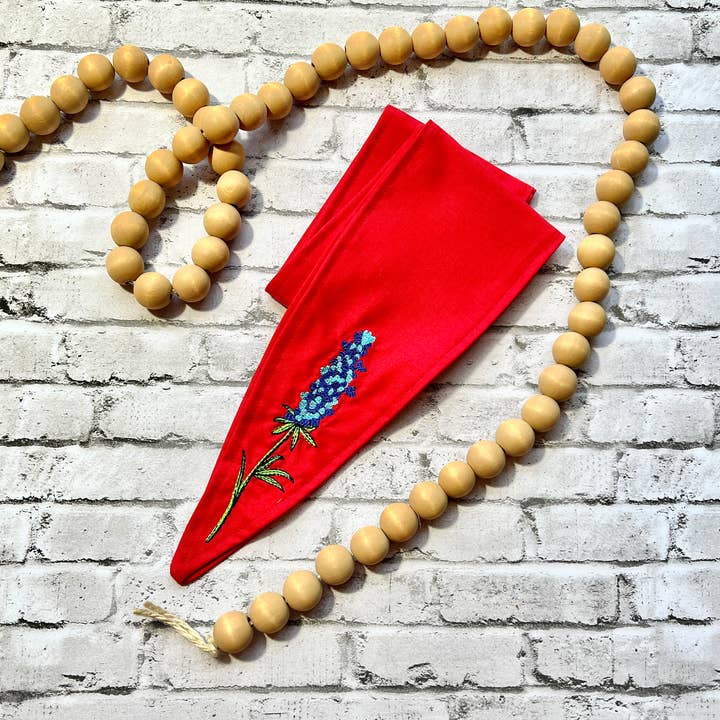 The Funky Soul - Wholesale Scarf - Women's - Bluebonnet Embroidered Ascot Scarf8