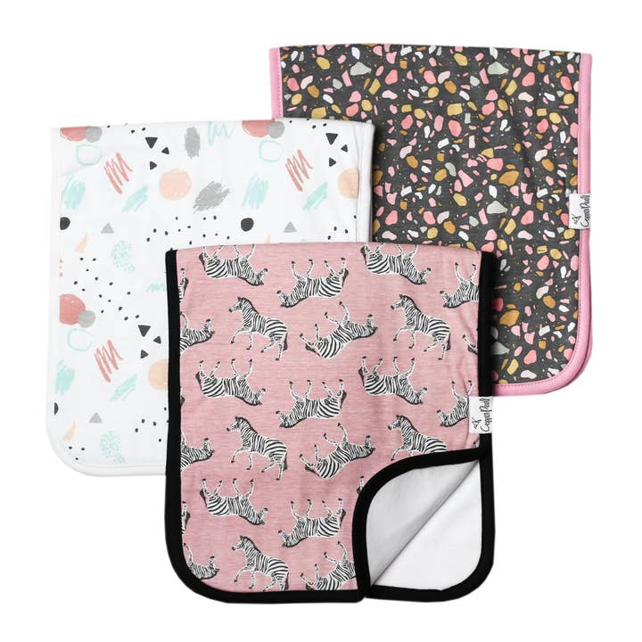 Premium Burp Cloths - Zella for wholesale by Copper Pearl