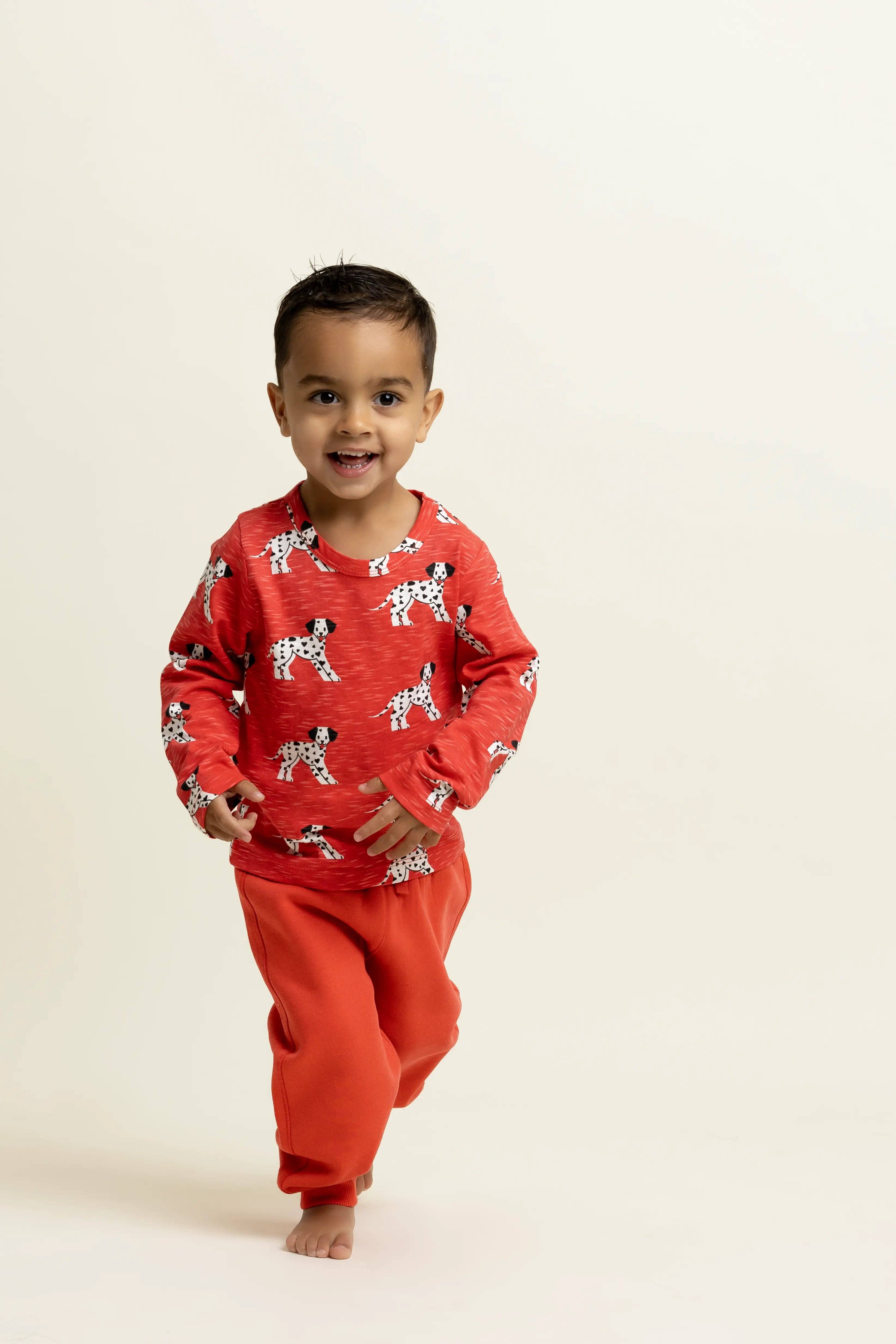 Monica + Andy - Wholesale Top & Pant Set - Kids - Valentine's Day Long Sleeve Tee + Sweatpant Set_Dalmatians1