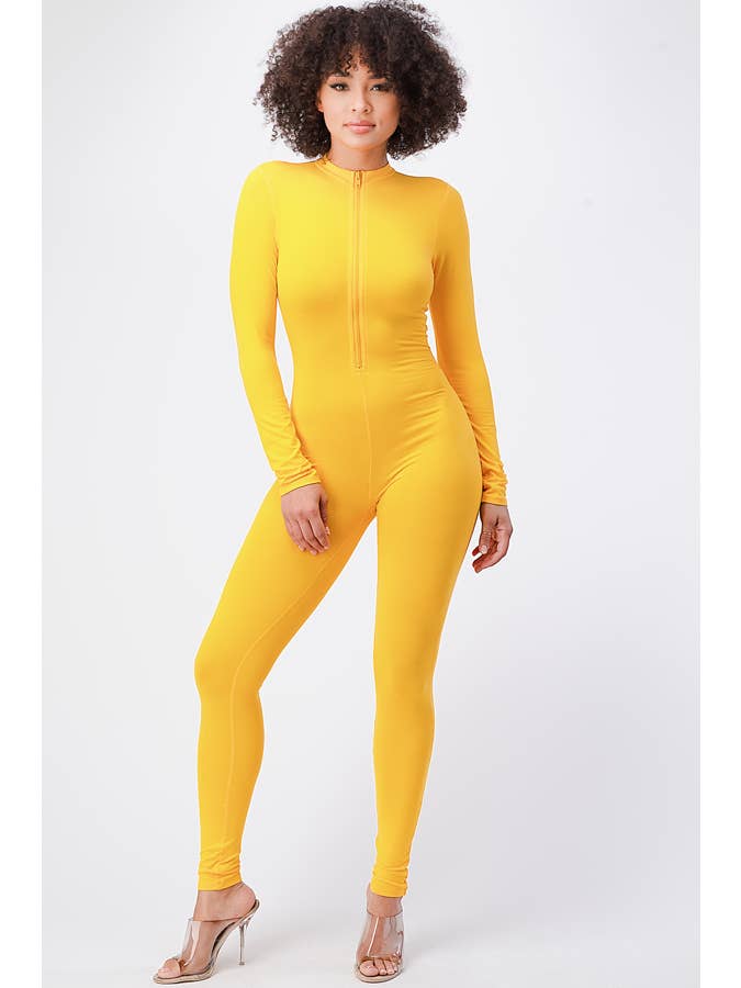 Lime All the Time - Vente Combinaison – femme - Combinaison moulante à manches longues à demi-fermeture éclair14
