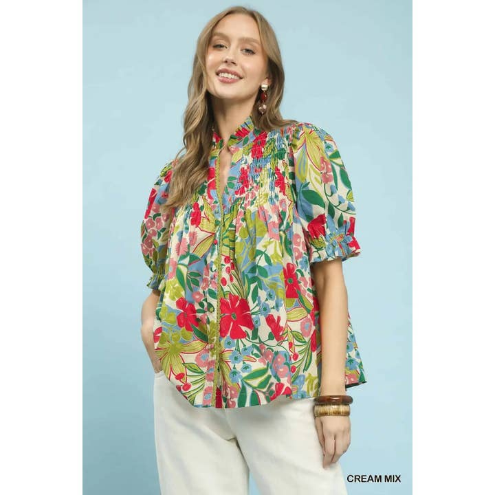 Blumendruck-Top für den Großhandel von STYLE USA