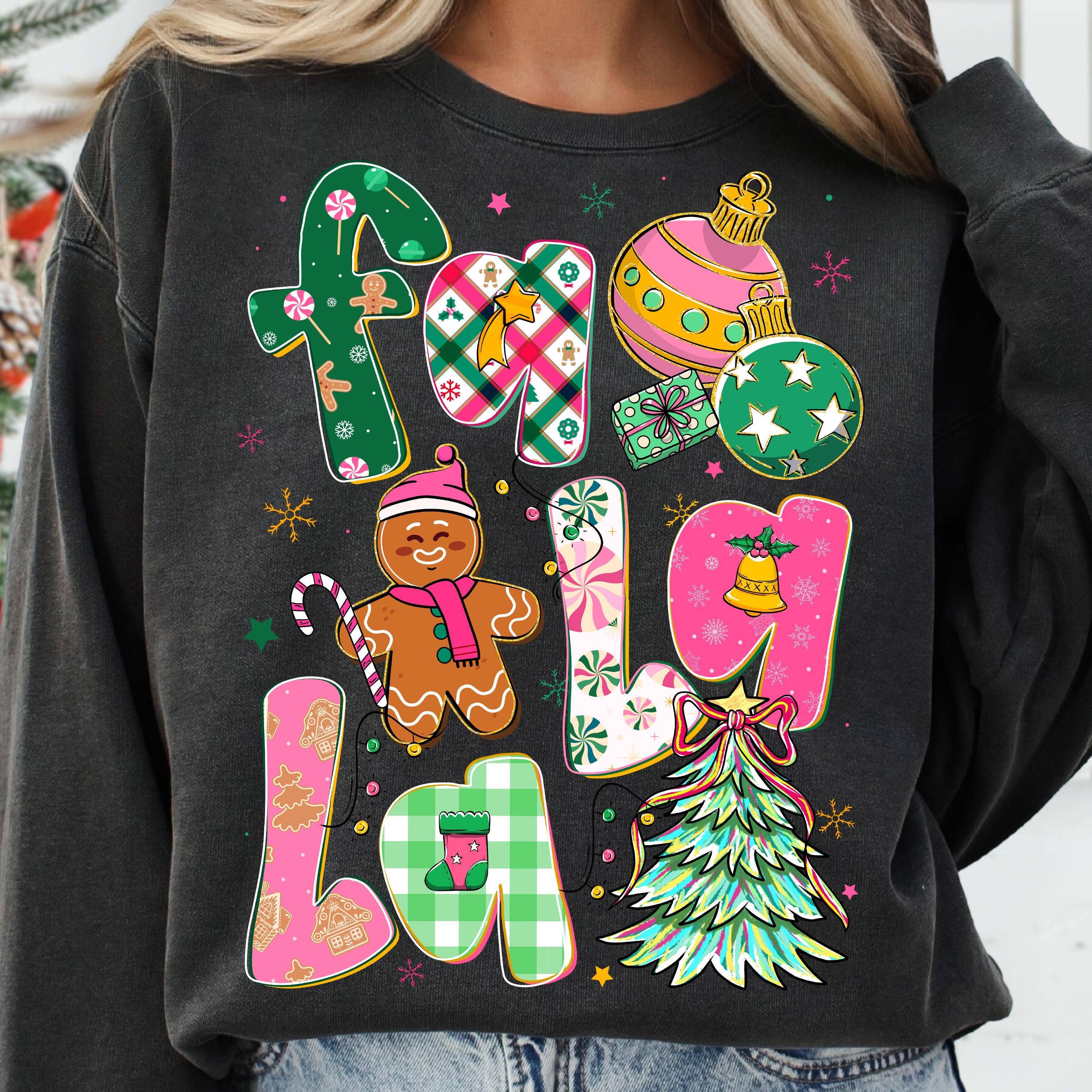 Glaime – Engroshandel Grafisk t-shirt - Dame – Falala Comfort Colors T-shirt, Farverig julesweater0