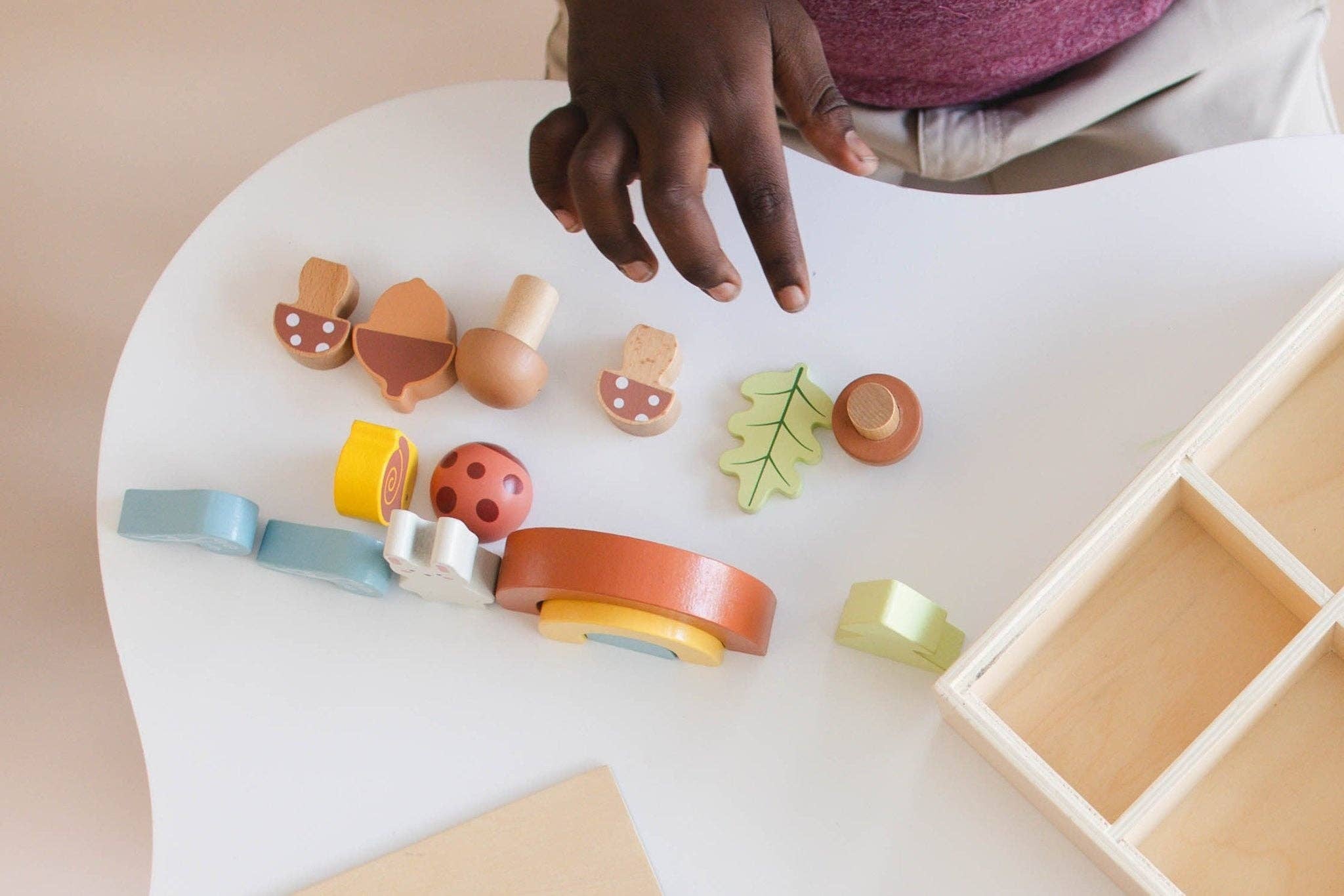 Spirit 'N Sprout - Wholesale Toy set – Kids - Wooden Forest Sensory Bin Accessories - Montessori Toddler Toys - Wooden Stacking Blocks14