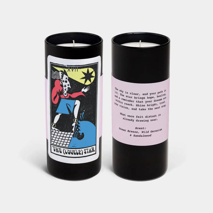 NEW: Tarot The (Lovely) Star Candle - 6" Tall & 60 Hr Burn for wholesale by 54 Celsius