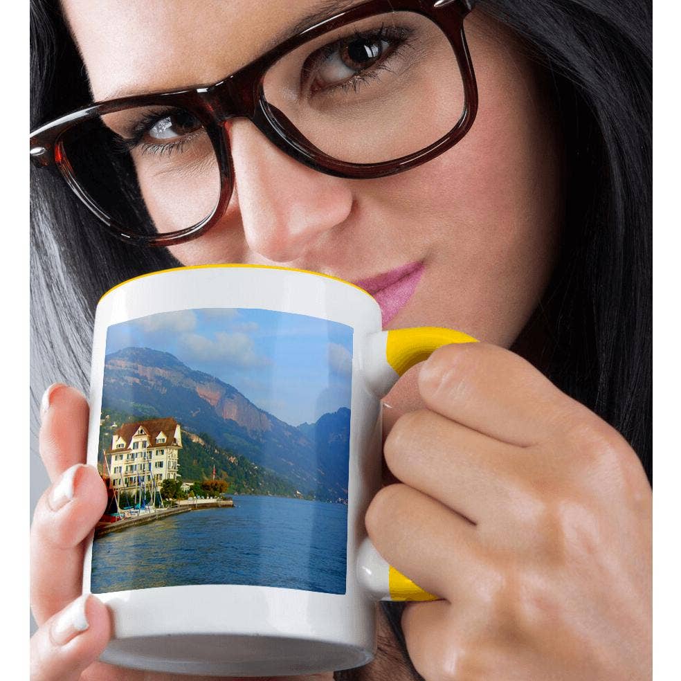 3dRose - Wholesale Coffee Mug - 3dRose, Swiss Lake house - Switzerland travel - peaceful view over calm water in Weggis near Lucerne, Mug1