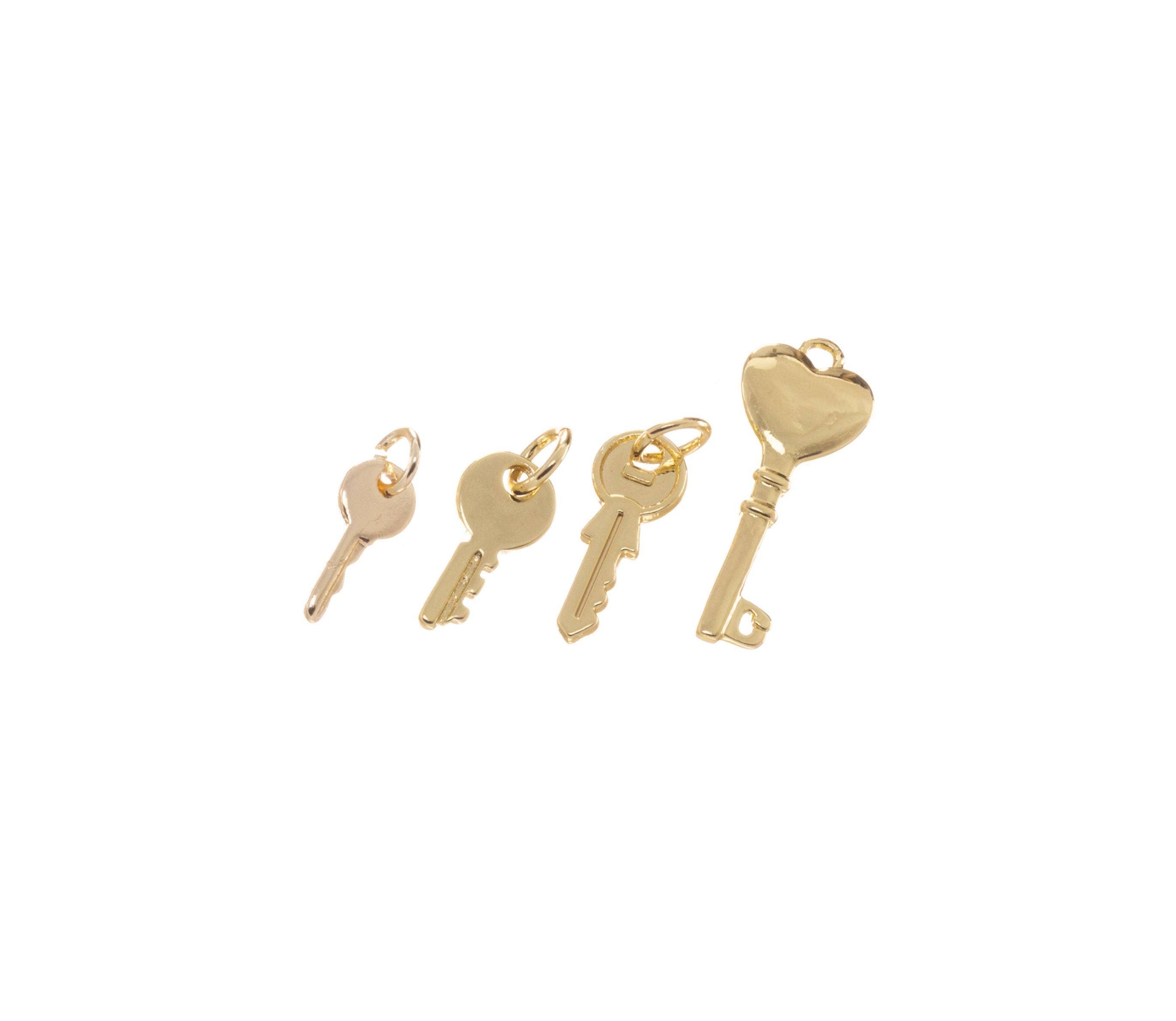 Jewel Pledge - Wholesale Individual Charm/Pendant - Gold Key Charm for Jewelry Making4