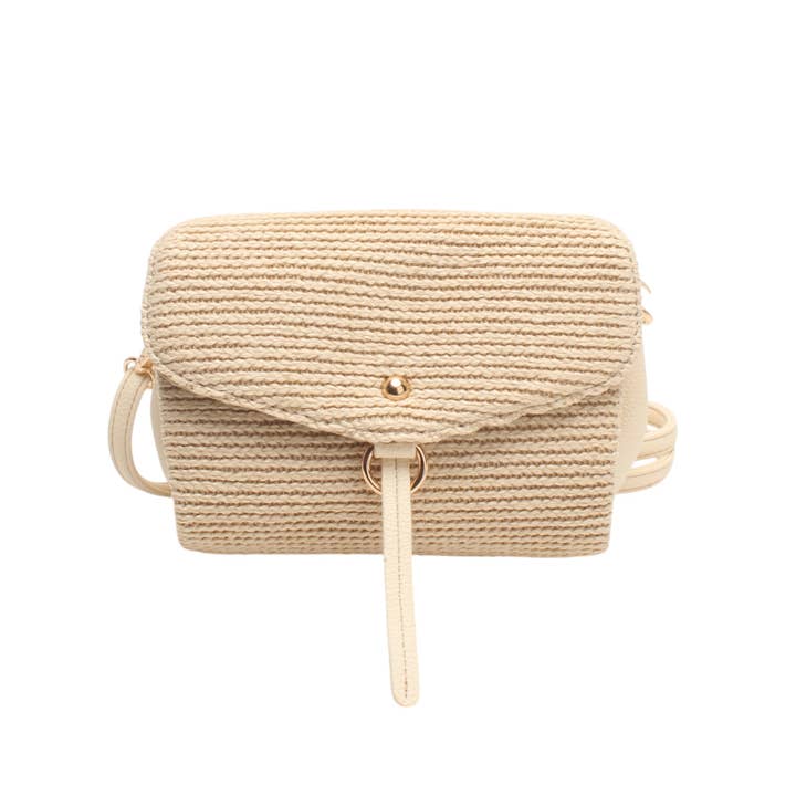 Bolsa a tiracolo minimalista, fecho magnético, efeito palha por atacado de BESTINI