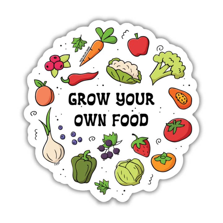 Grow Your Own Food Gardening Sticker for wholesale by Hazy Holler Goods