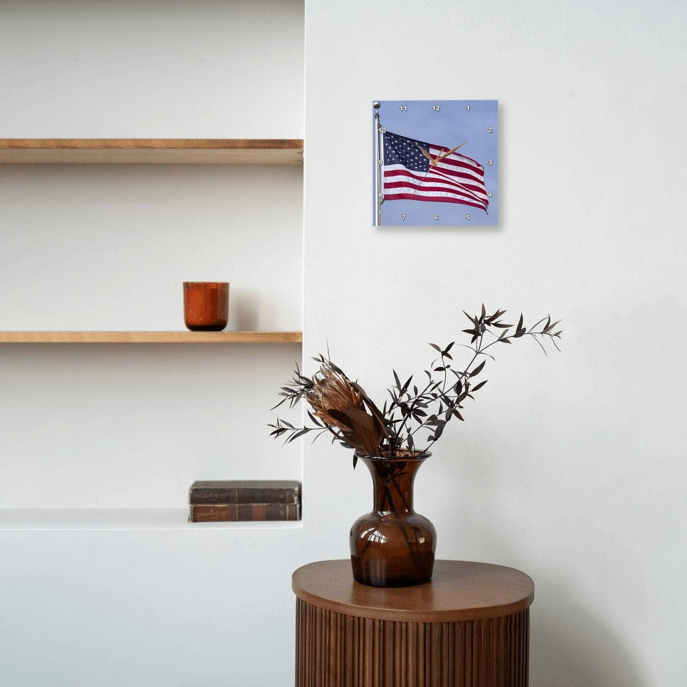 3dRose – Relógio de parede por atacado – 3dRose, imagem da bandeira americana., Relógio de Parede7