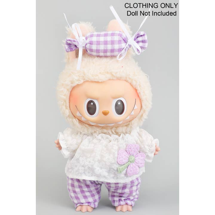 SÖT BLOMMIG GINGHAM-ROSETT LABUBU-DRÄKT ENDAST för wholesale av Girly