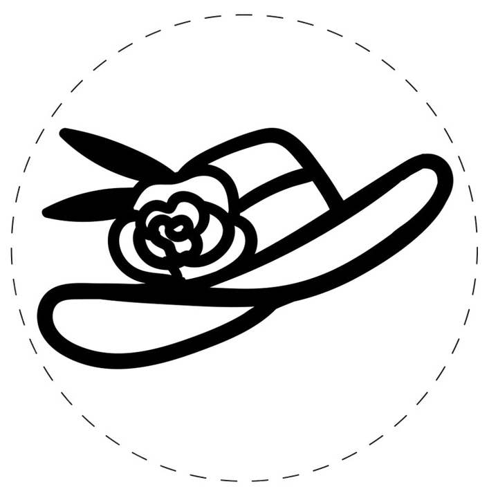 Southern Belle Wide-Brimmed Hat Kentucky Derby Self-Inking Rubber Stamp for Stamping Crafting Planners for wholesale by Sniggle Sloth