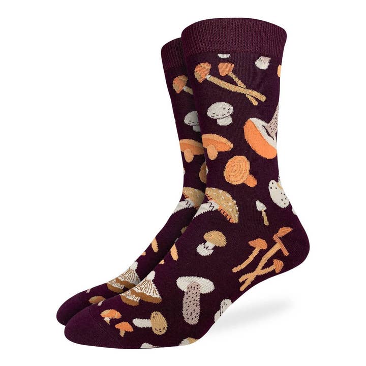 Men's Big & Tall Mushrooms Socks for wholesale by Good Luck Sock