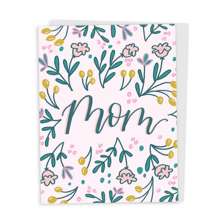 Greeting Card: Mother's Day Mom Flower Doodle, Botanical for wholesale by Happy Tines Design Co.