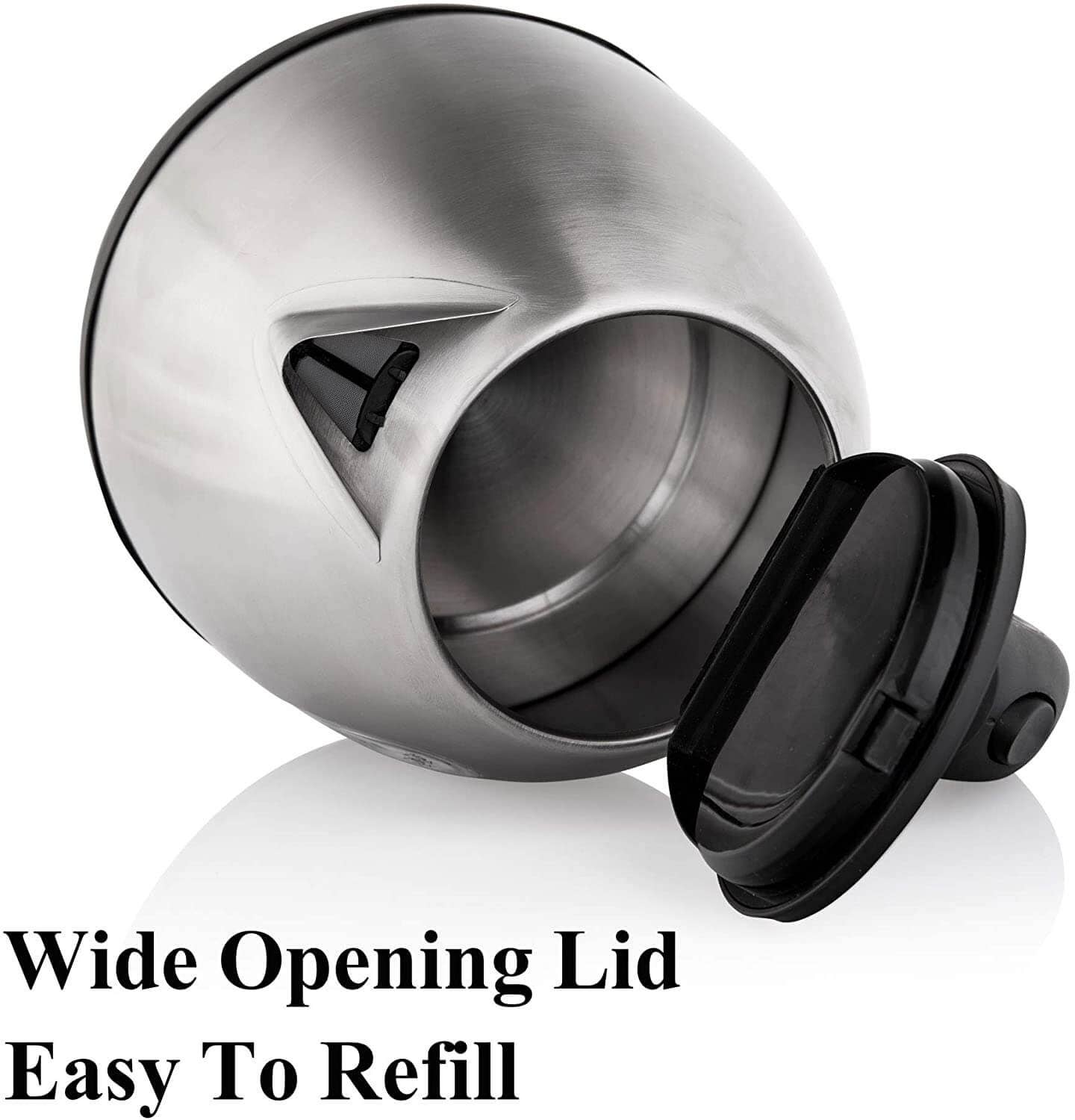 Mixpresso - Wholesale Electric Kettle - Mixpresso Stainless Steel Electric Kettle Cordless Pot 1.2L 1500W Strong Fast Boiling Pot, Water Boiler With Boil Dry Protection1