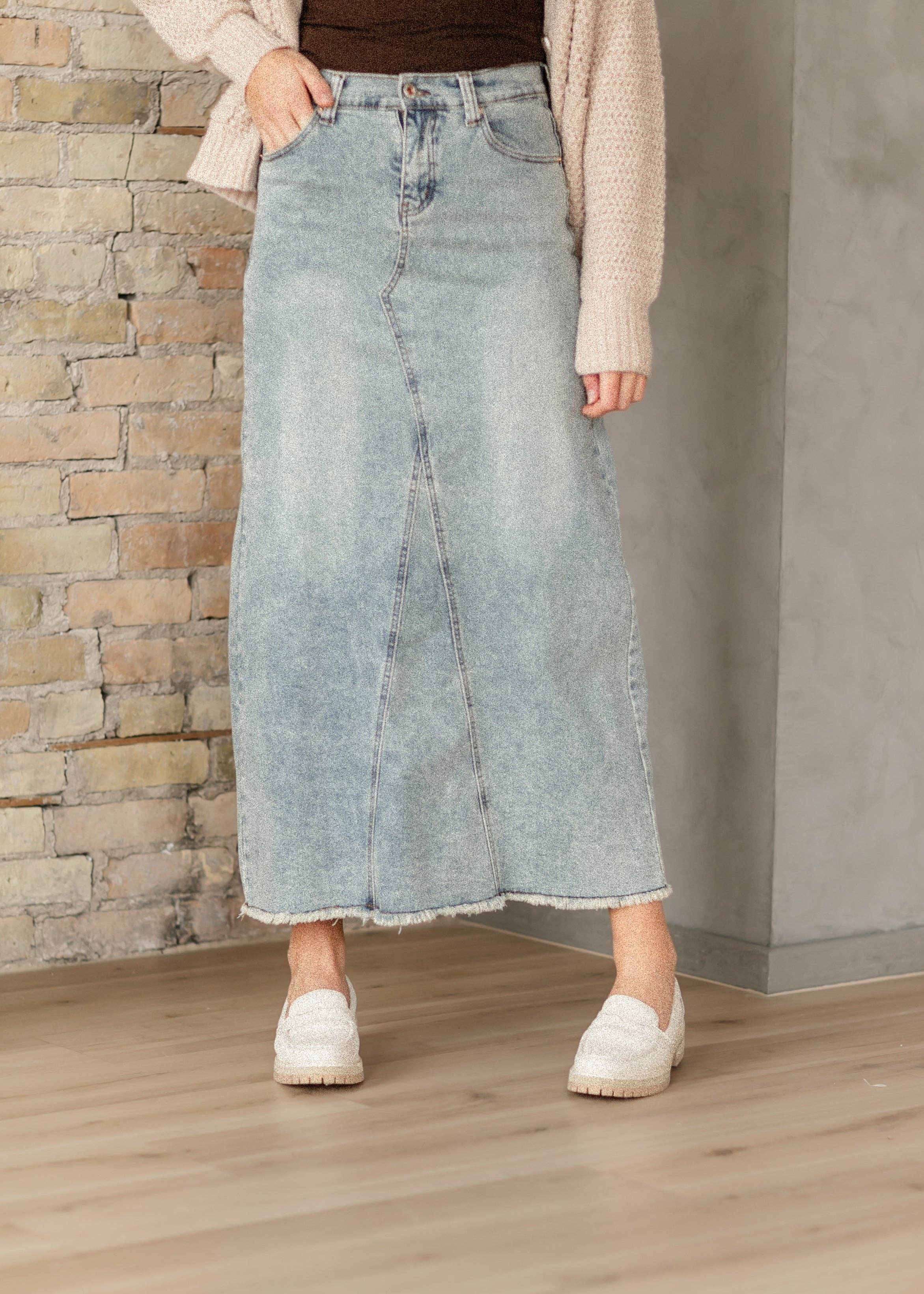 Inherit Clothing Company - Wholesale Skirt - Women's - Piper A-line Long Denim Maxi Skirt