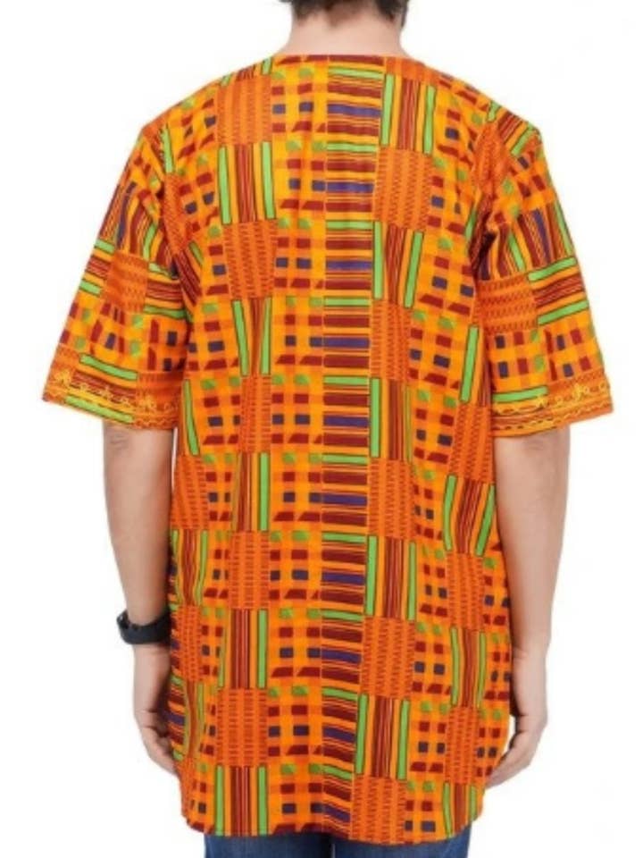 India Batik - Wholesale Tunic - Men's - Kente Tunic Shirt / Men/ Unisex/ Plus