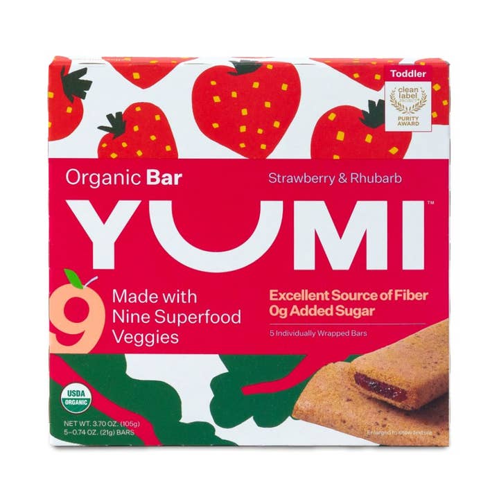 Yumi Organic Bar - Strawberry & Rhubarb for wholesale by YUMI