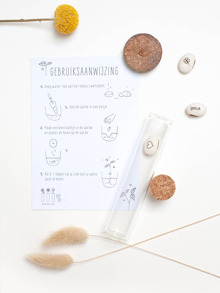 Little glass tube full of wishes for wholesale by Kop op!