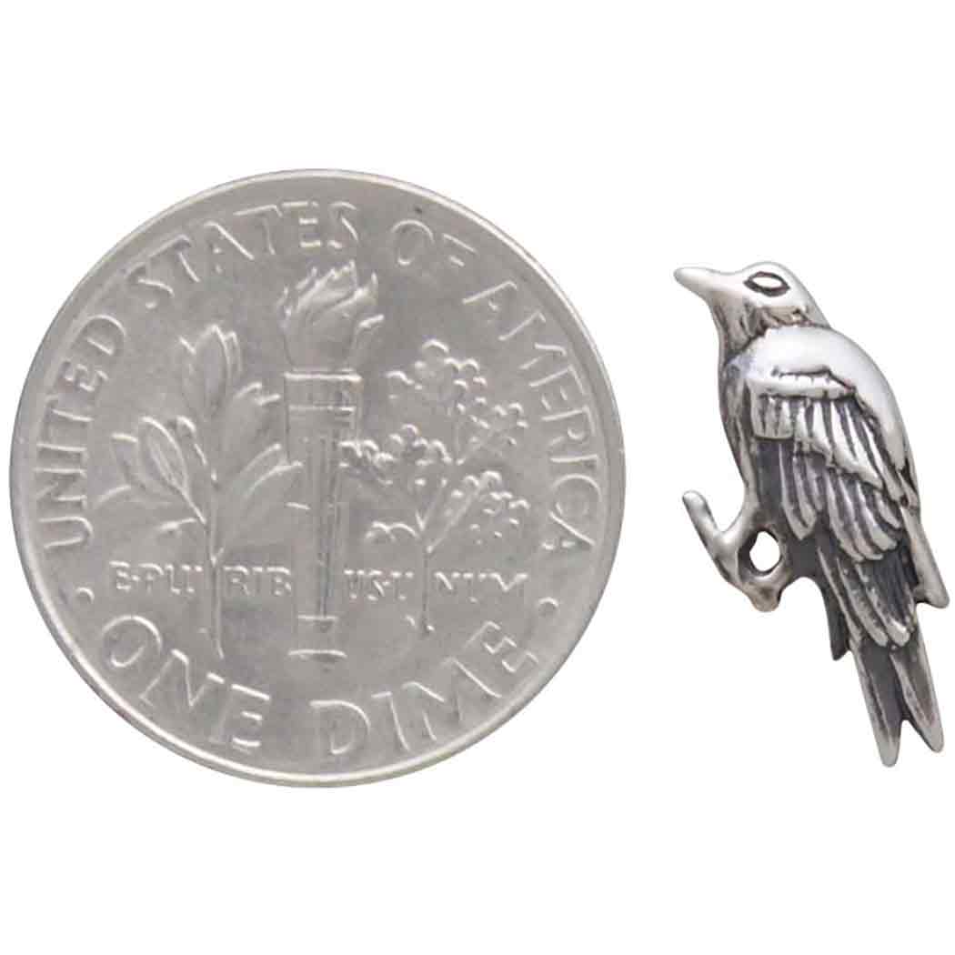 Nina Designs - Wholesale Stud/Post Earrings - Sterling Silver or Bronze Raven Post Earrings 7x15mm2
