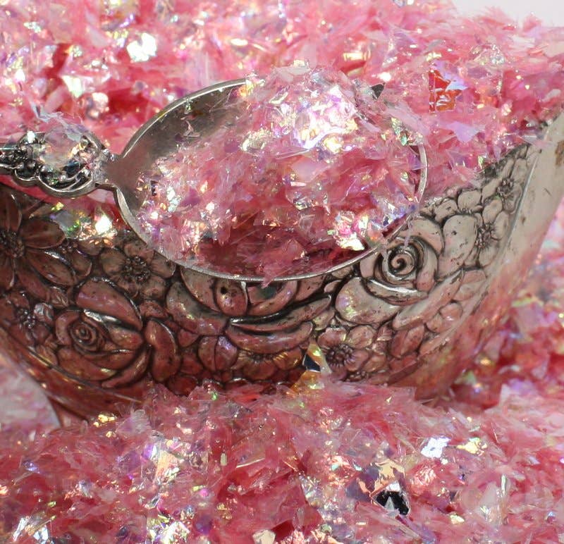 Meyer Imports – wholesale Hantverkstillbehör – Ljusrosa - Iriserande Glas Glitter Isflingor6