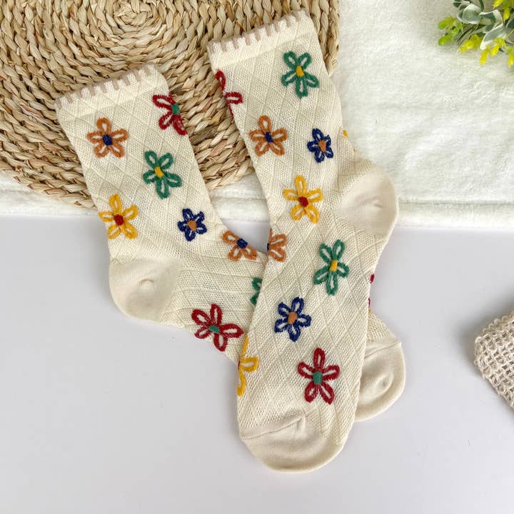 SoapElenGlen - Wholesale Socks - Women's - Women's mid-calf floral socks5