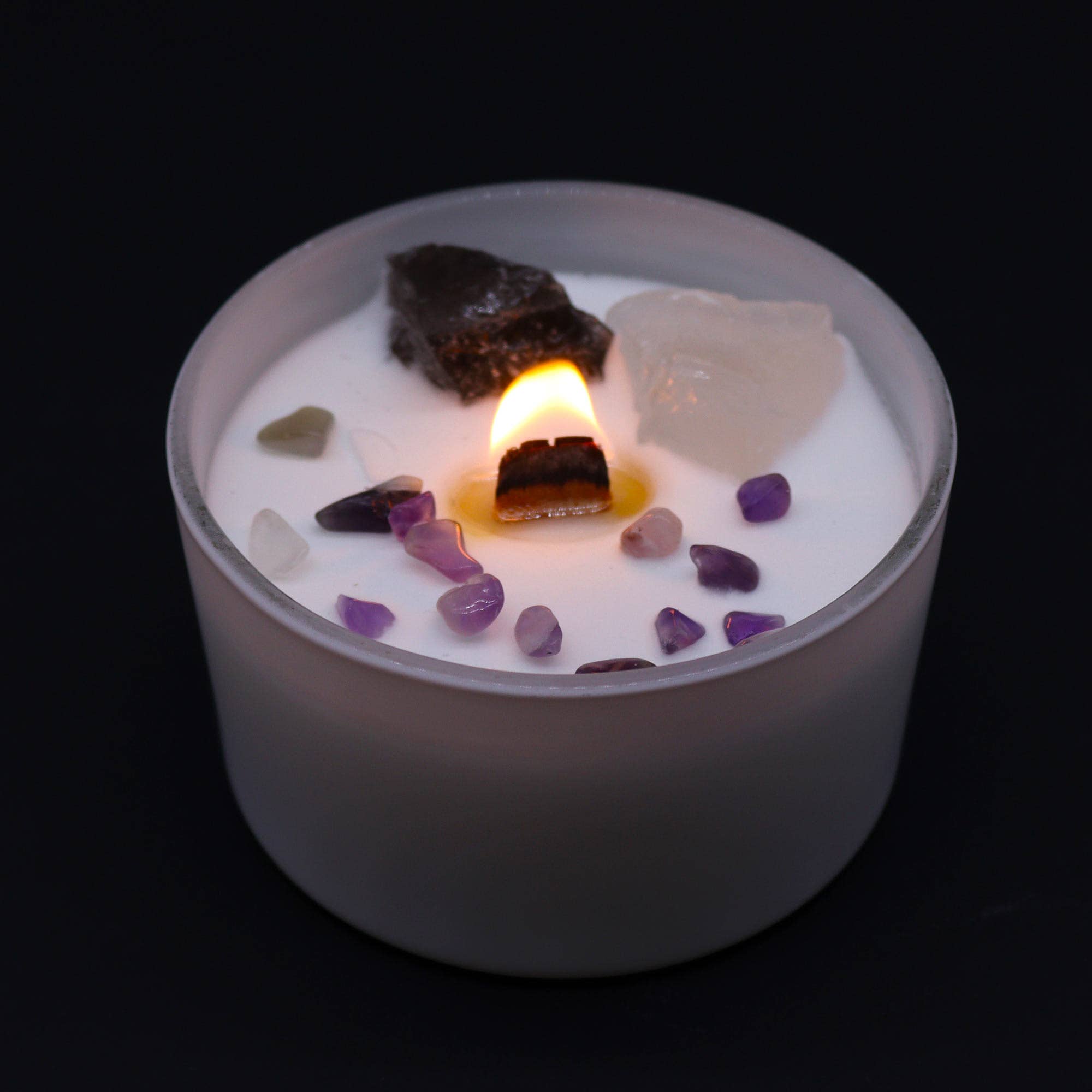 Cristaux & Bien-Être - Wholesale Jar/Filled Candle - Crown chakra candle1