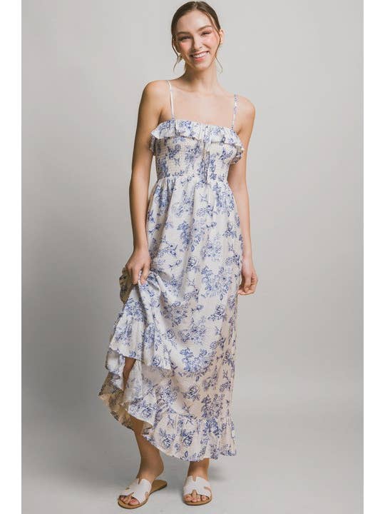 Vanilla Monkey - Wholesale Dress - Women's - Smocked Floral Maxi Dress