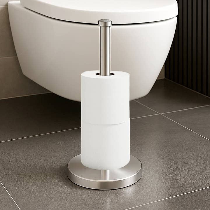 21.7" Tall - Silver Chrome Toilet Paper Storage Stand Holder for wholesale by home mart goods