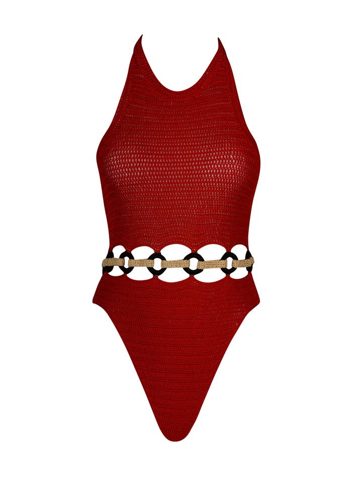 Amini Baddräkt Röd för wholesale av PIPIKINI Beachwear