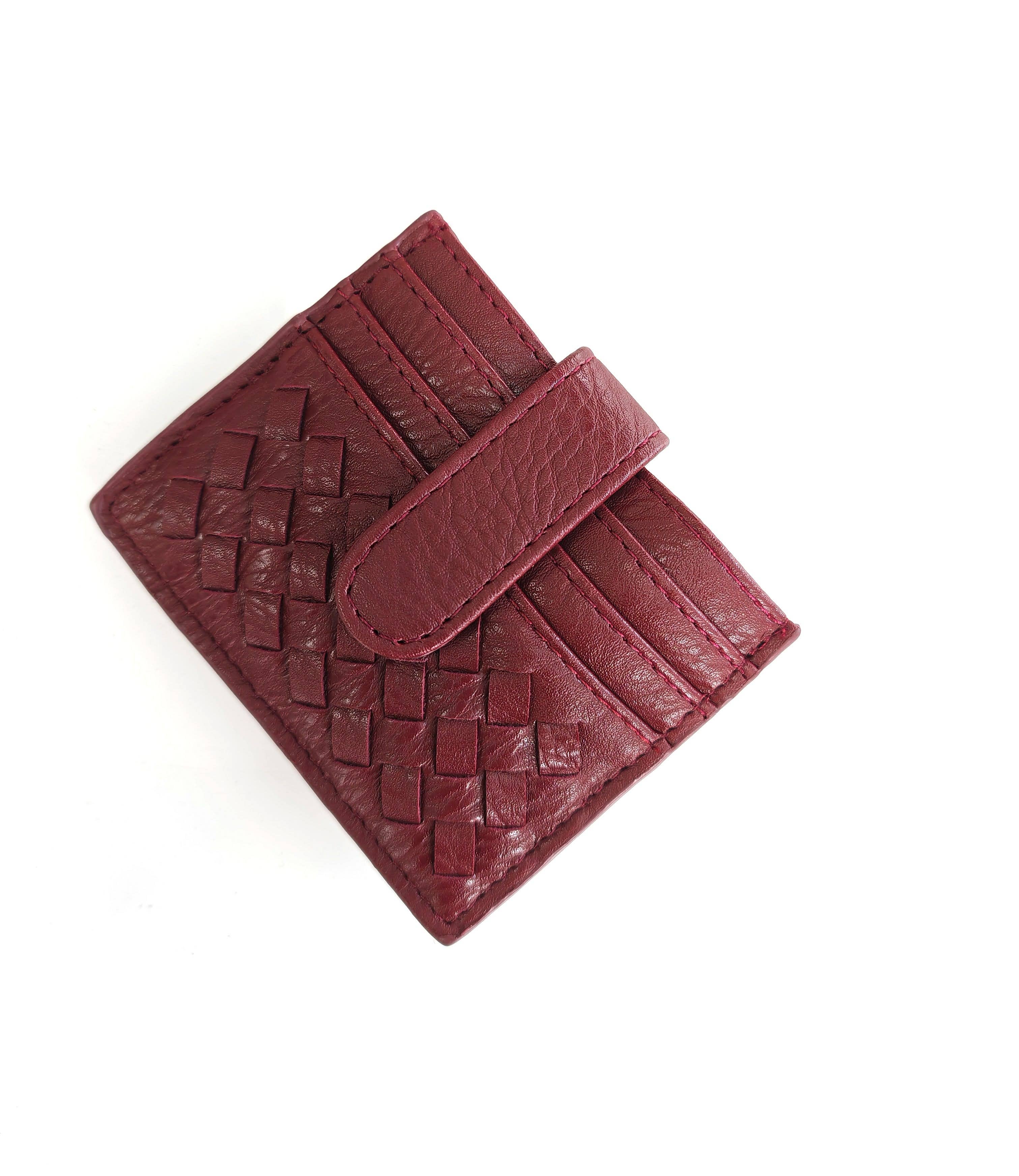 Superbia - Wholesale Card Holder - Women's - Handmade Woven Premium Quality Pu Flat Card Holder Note -a605