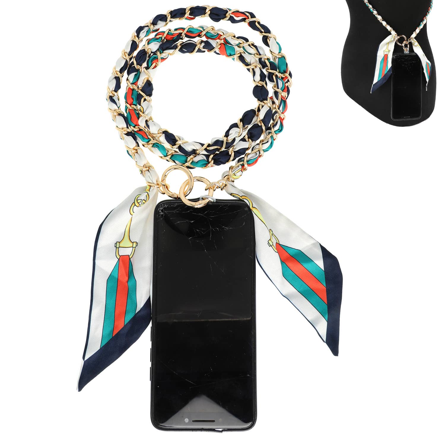 SP Sophia Collection - Wholesale Phonecase Strap - Printed Scarf Cellphone Crossbody Attachment6