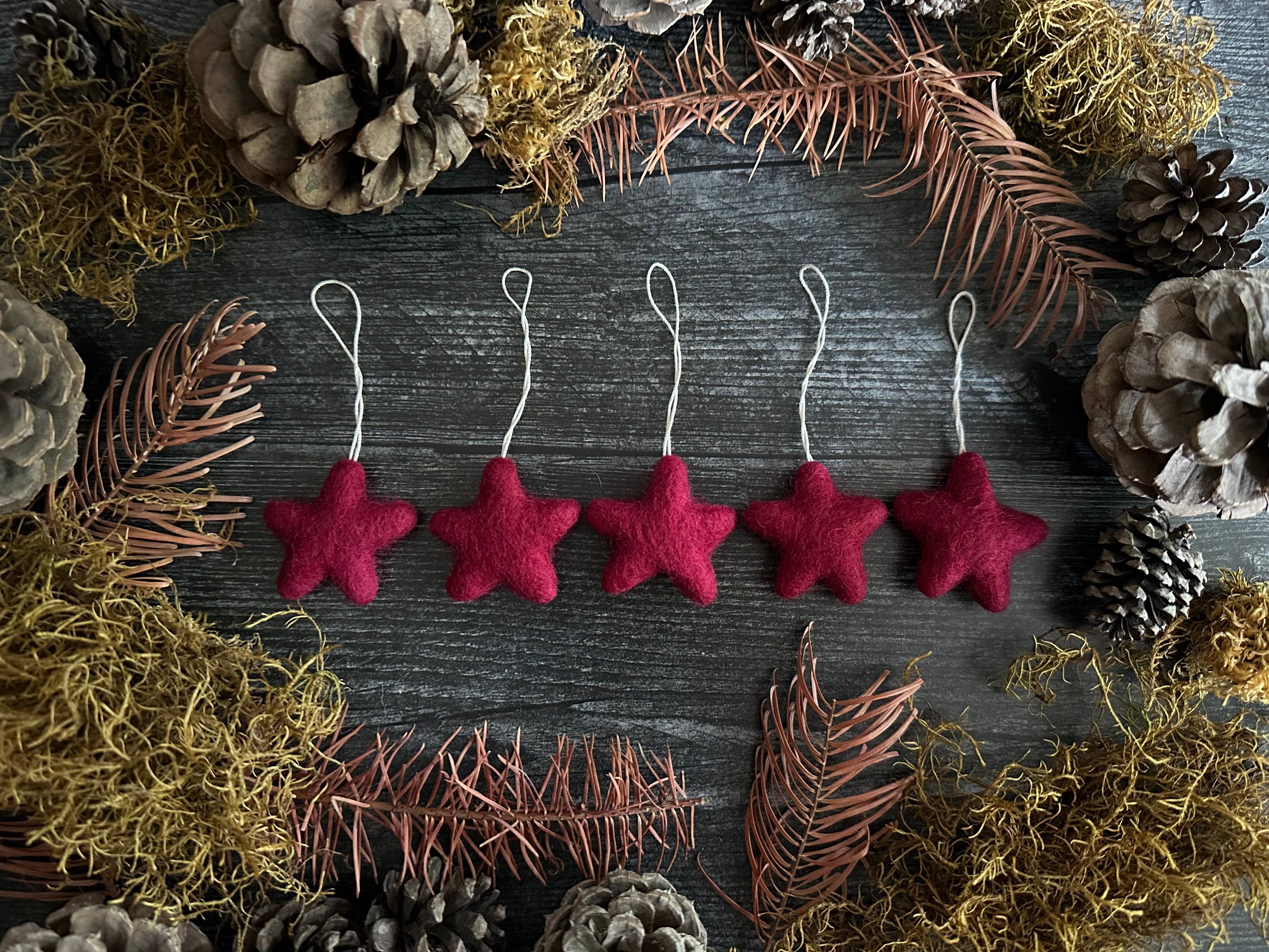 House of Moss - Wholesale Ornament - Star Ornament | Mini Wool Ornament | 10 Colors10