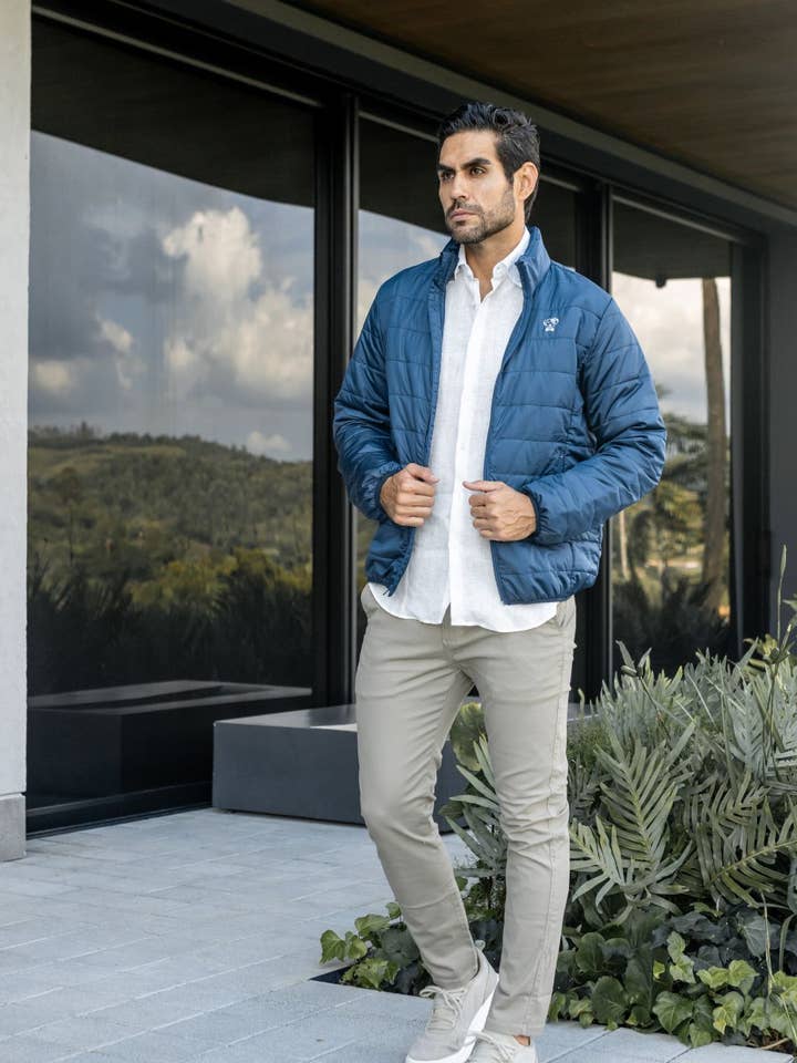 Blue Puffer Jacket for wholesale by DANTE