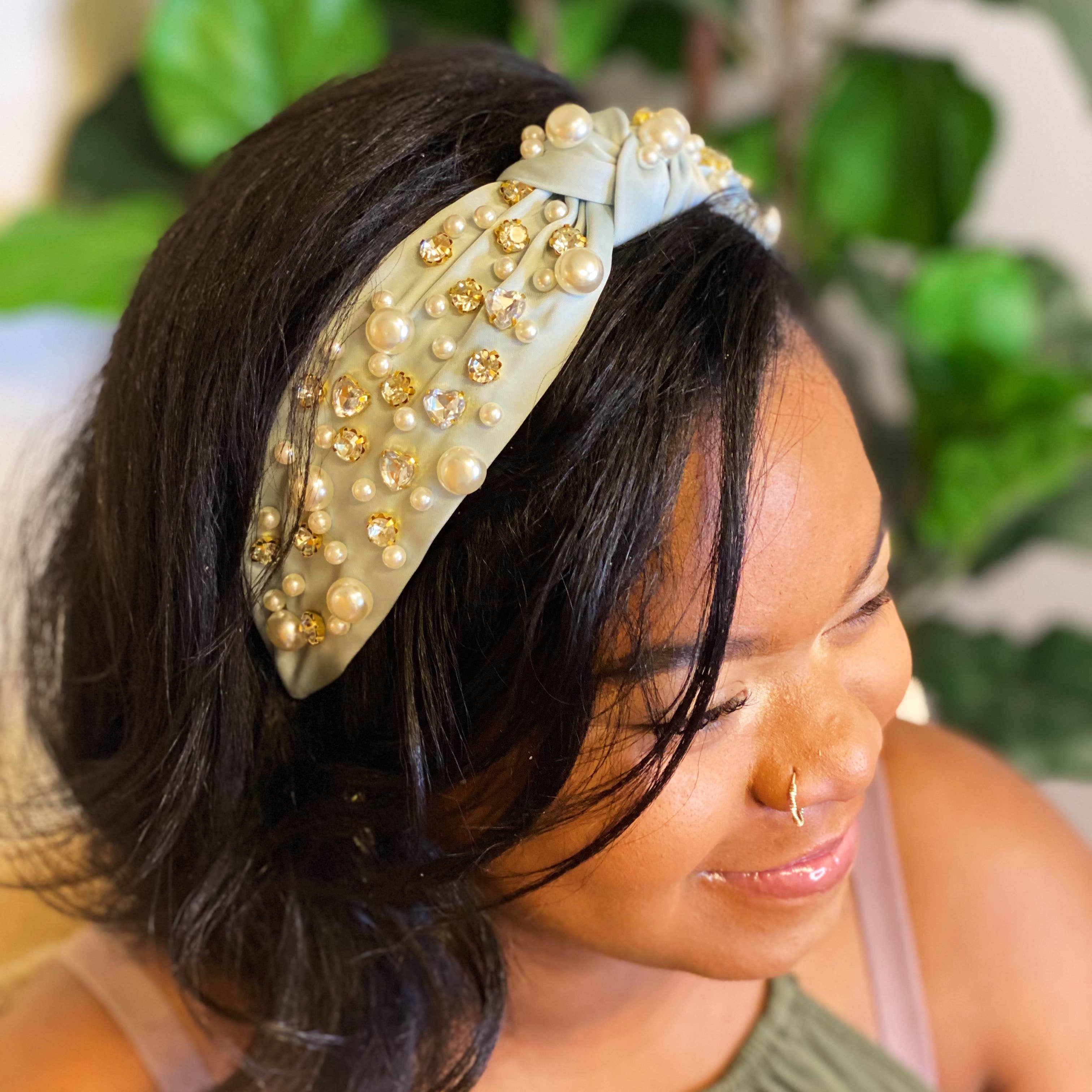 Ellison+Young - Wholesale Fashion Headband - Women's - My Winslet Jeweled Satin Headband5