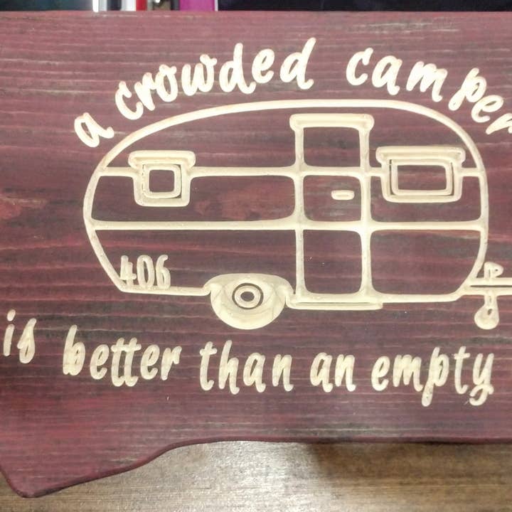 Knotty Pine Woodworks – Großhandel Schilder – Überfüllter Camper - MT-Form2