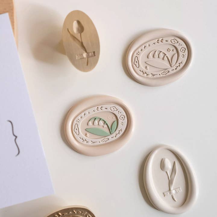 LULUFUNSTUDIO - Wholesale Rubber/Decorative Stamp - Orange studio | Tulip wax seal stamp