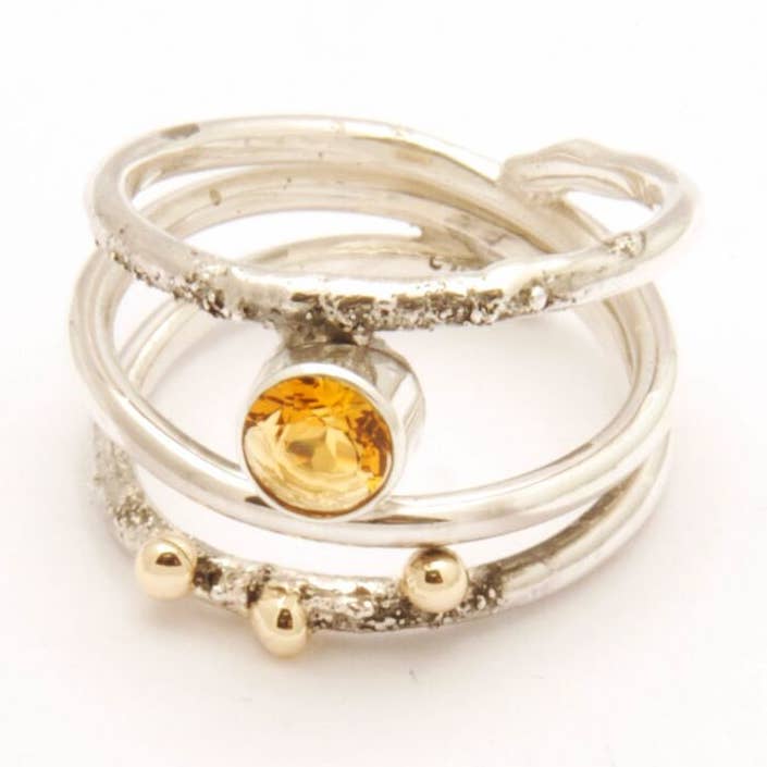 Tamara Kelly Designs - Wholesale Cocktail/Statement Ring - Twig Series Ring - 6mm Citrine Accent0