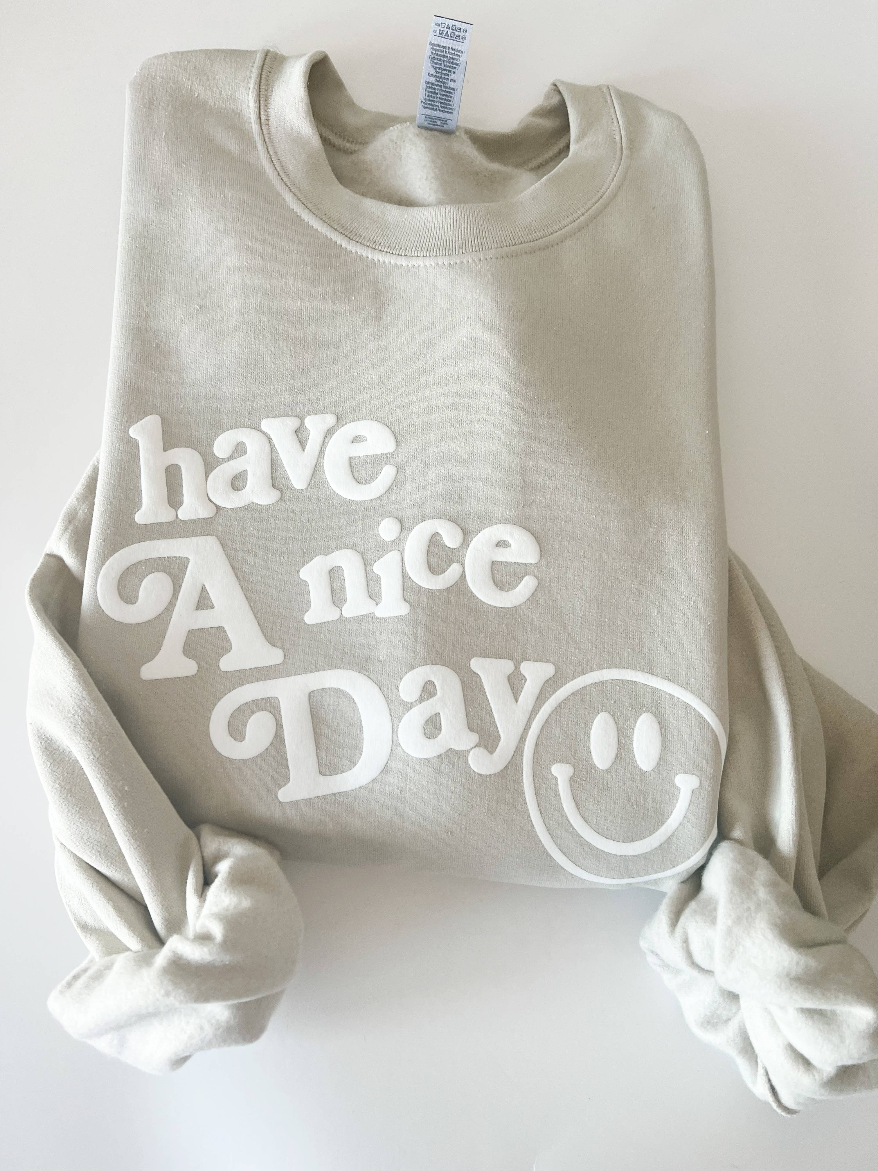 402threads - Wholesale Graphic Sweatshirt - Women's - Have A Nice Day Puff Crew2