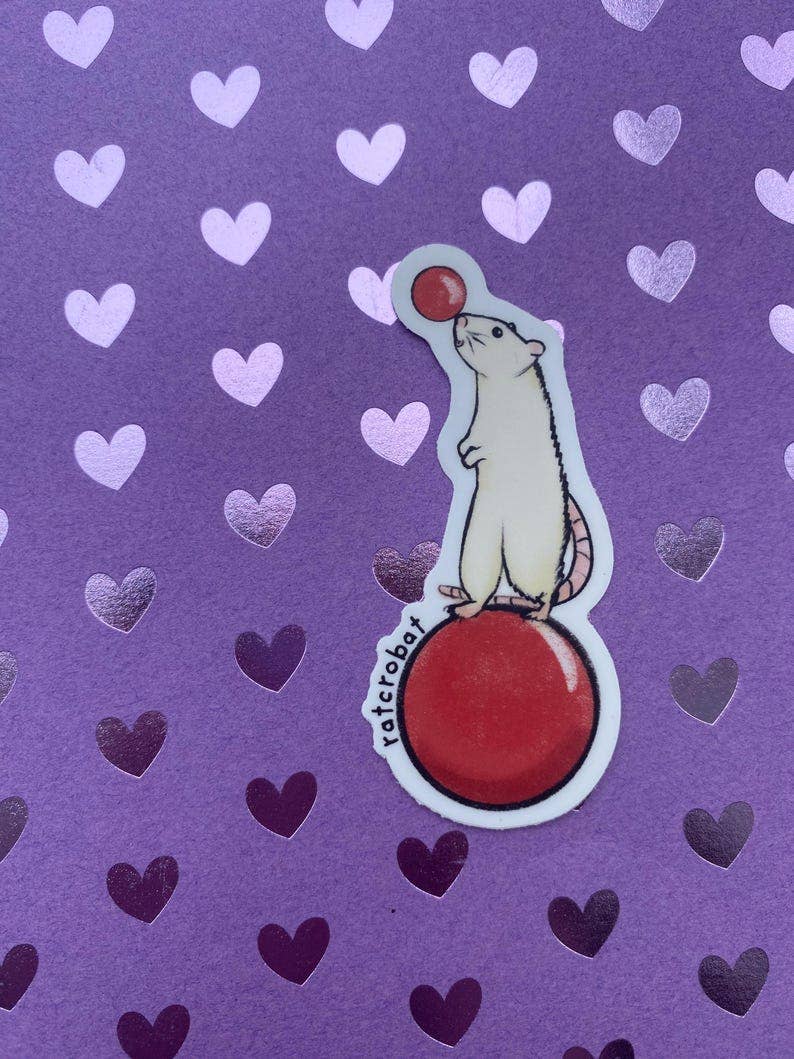 AstroManatee Shop - Wholesale Sticker - Ratcrobat // rat sticker // pet rat // gifts for rat owners1