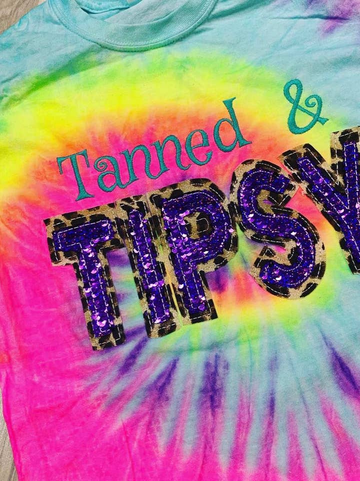 Camisa Tie Dye bronzeada e embriagada por atacado de Sew Fancy Designs