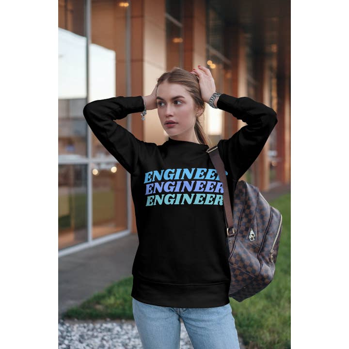 SciencePlusCoffee - Wholesale Graphic Sweatshirt - Women's - Engineer Sweatshirt, Women in Engineering Sweatshirt, Female Engineer Sweatshirt, Stem Chem E Ee Gift, Mechanical Engineering Girls Stem
