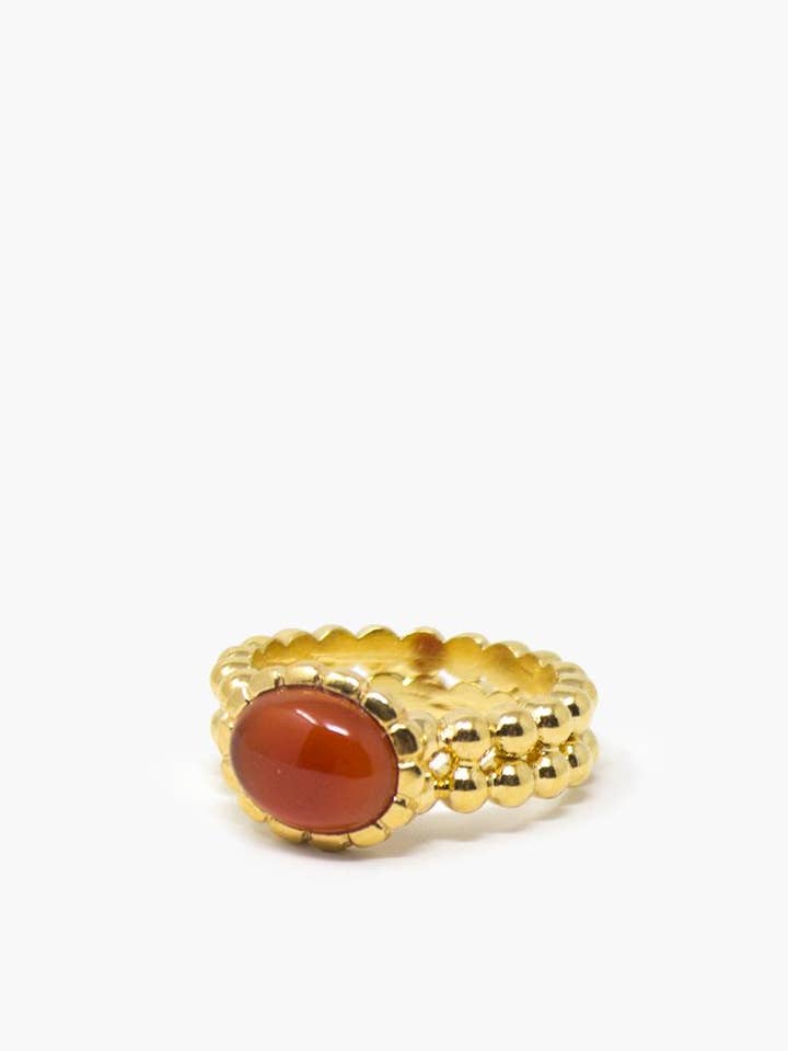 10*8mm. Carnelian Band Ring for wholesale by Vintouch Jewels