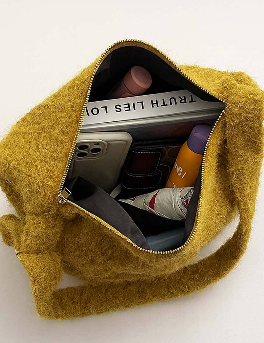 Sweetkama - Wholesale Crossbody Bag - Women's - Ladies Bouclé Crossbody Bag Solid Color Capacity Shoulder Bag2