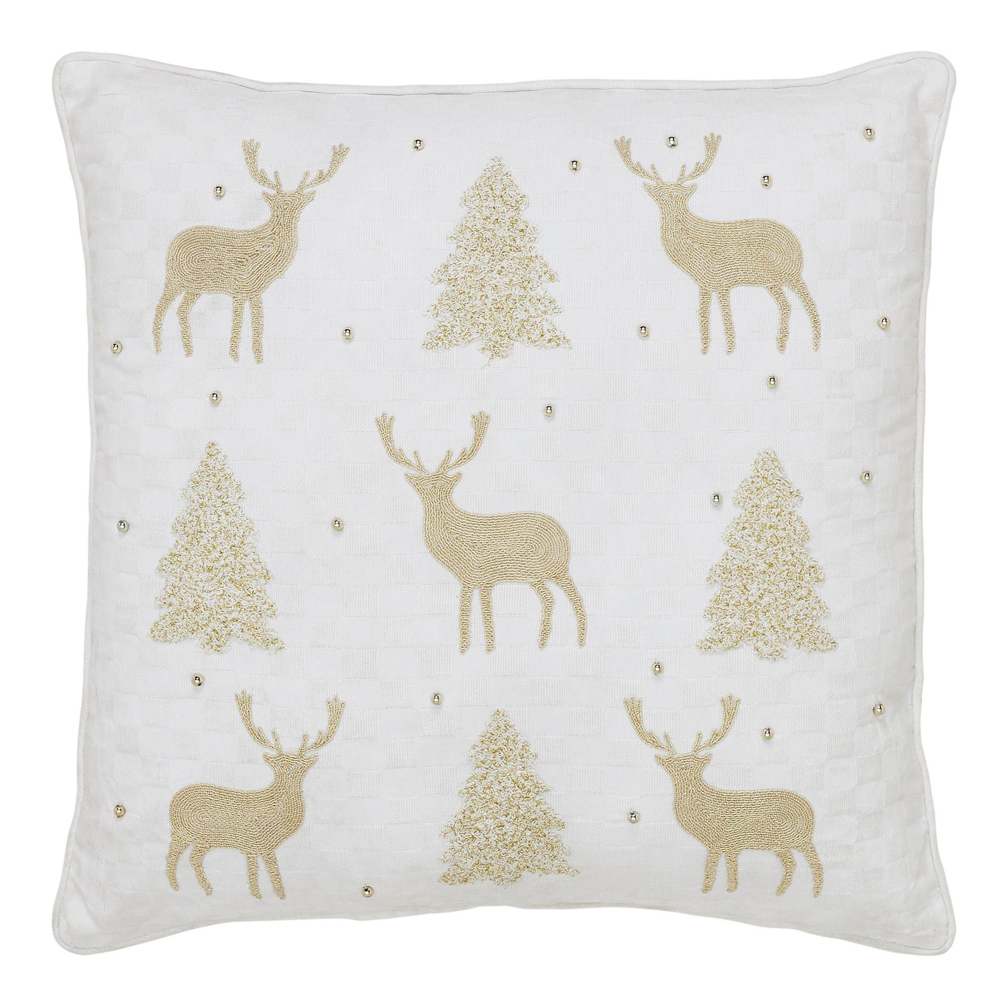 VHC Brands - Wholesale Throw/Decorative Pillow - Golden Deer and Pine Embroidered Pillow 18x182